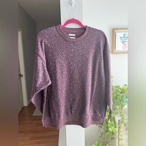 AMERICAN EAGLE Purple Leopard Print Jegging Fit Sweatshirt